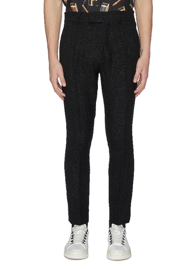 Shop Amiri Skinny Boucle Track Pants In Black