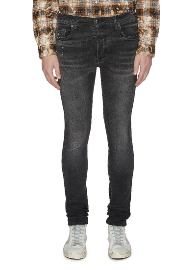 Shop Amiri Skinny Stack Jeans In Grey