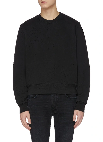 Shop Amiri 'shotgun' Distressed Sweatshirt In Black