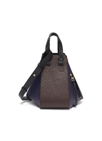 Shop Loewe 'hammock' Panelled Small Bag In Brown