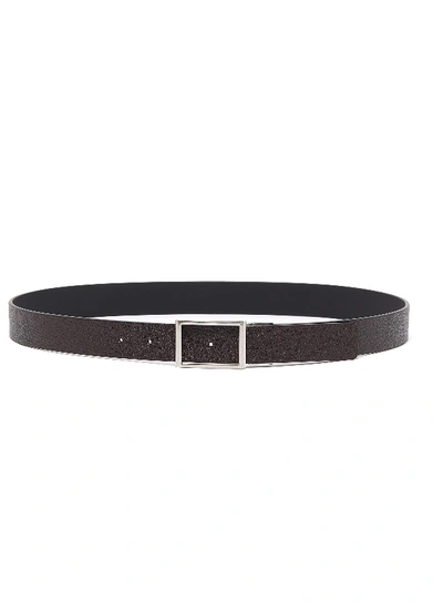 Shop Bottega Veneta Reversible Leather Belt In Black