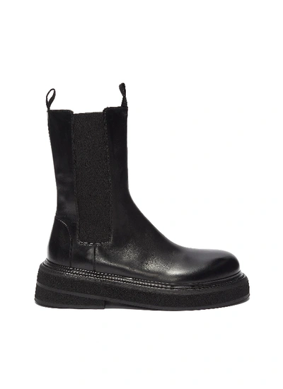 Shop Marsèll Zuccone' High Leather Chelsea Boots In Black