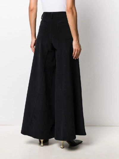 Shop Federica Tosi Corduroy Wide Leg Trousers In Black