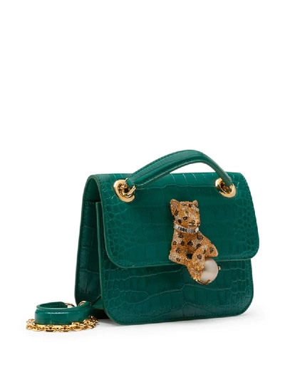 Shop Dolce & Gabbana Pearl Tiger Crossbody Bag In Green