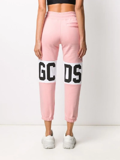 Shop Gcds Logo-panelled Tracksuit Bottoms In Pink