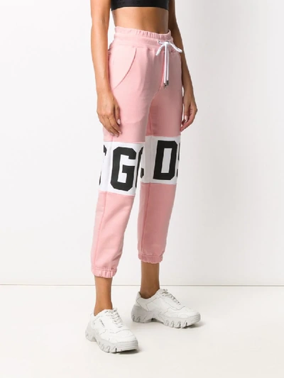 Shop Gcds Logo-panelled Tracksuit Bottoms In Pink