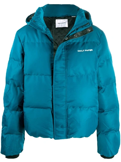 Shop Daily Paper Quilted Puffer Jacket In Blue