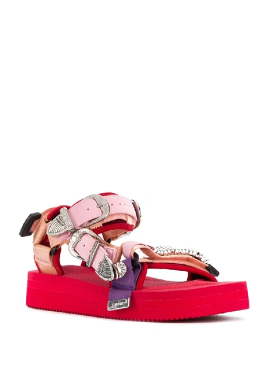 Shop Toga Chunky Multi-strap Sandals In Red