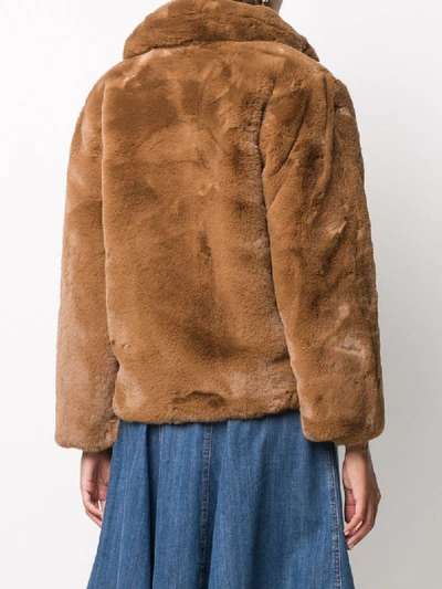 Shop Apparis Manon Oversized Faux-fur Jacket In Brown