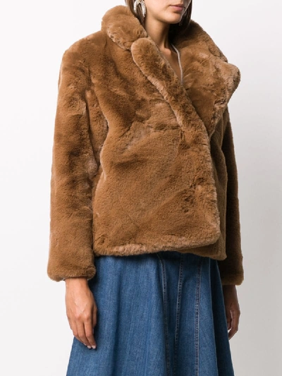 Shop Apparis Manon Oversized Faux-fur Jacket In Brown