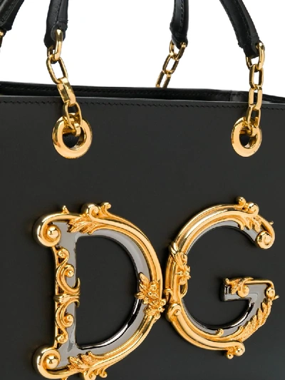 Shop Dolce & Gabbana Large Dg Girls Tote Bag In Black
