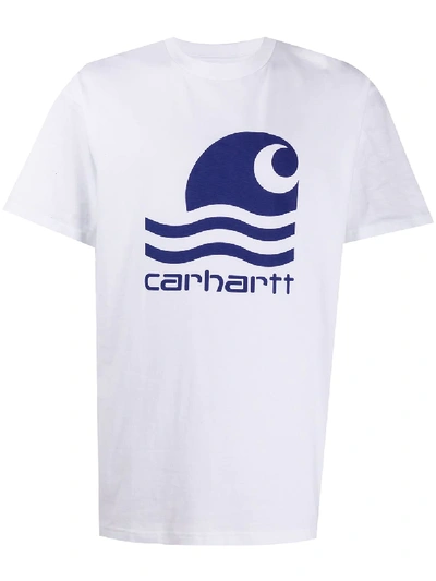 Shop Carhartt Graphic Logo T-shirt In White