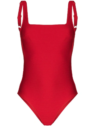 Shop Heidi Klein Core Tie-back Swimsuit In Red