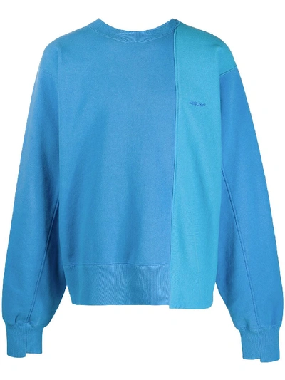 Shop Ambush Slouchy Two-tone Sweatshirt In Blue