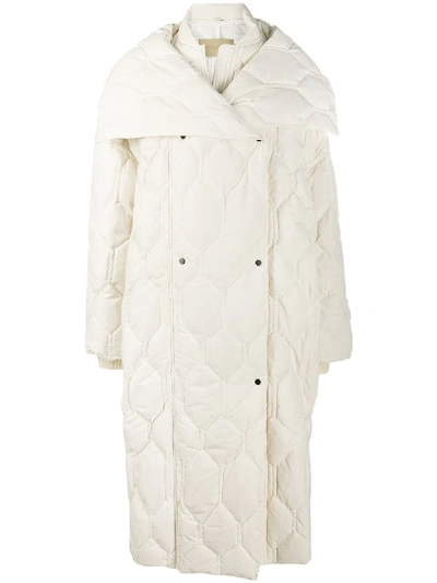 Shop Christian Wijnants Oversize Honeycomb Quilted Coat In White