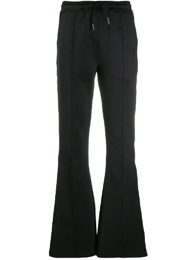 Shop Daily Paper Stripe-side Flared Track Pants In Black