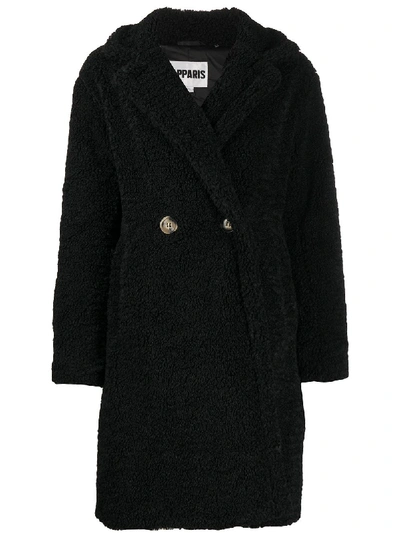 Shop Apparis Anouck Faux-shearling Oversized Coat In Black