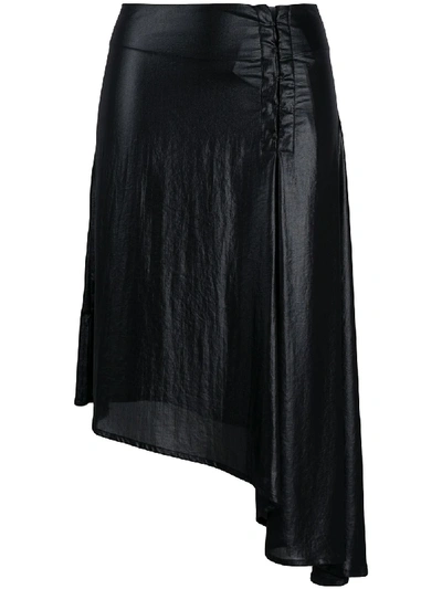 Shop Ann Demeulemeester Asymmetric Side Skirt In Black