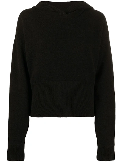 Shop Federica Tosi Hooded Wool Jumper In Black