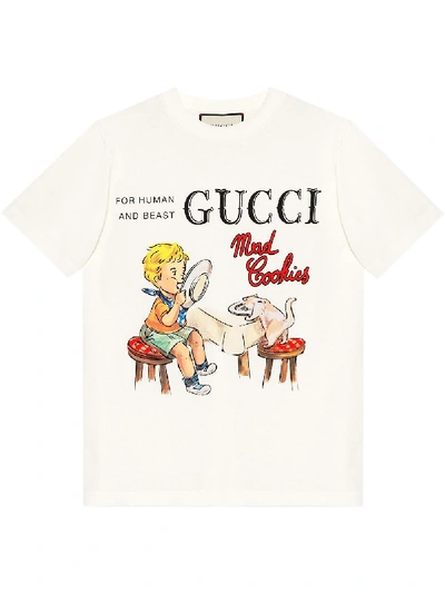 Shop Gucci Mad Cookies Print T-shirt In White