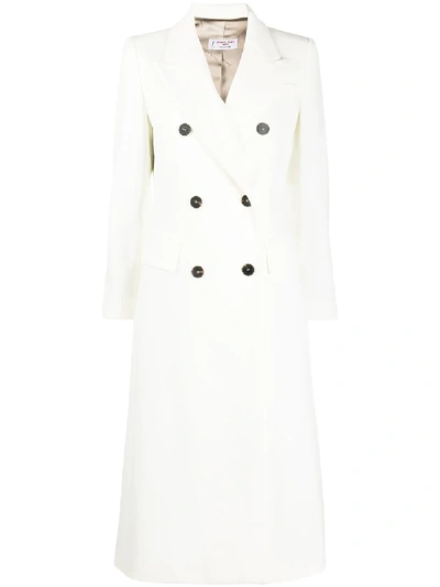 Shop Alberto Biani Double-breasted Coat In White