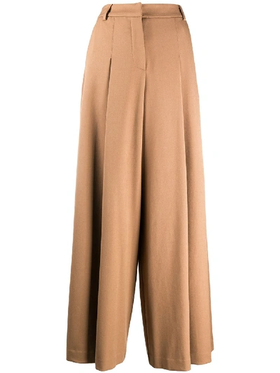 Shop Alysi Wide-leg Tailored Trousers In Neutrals