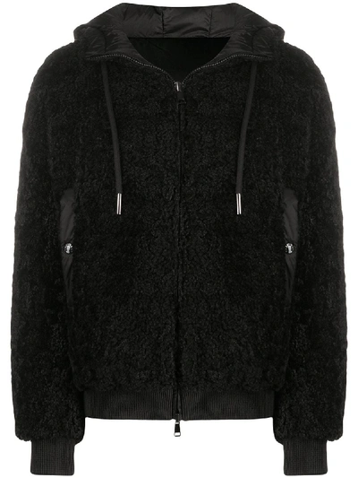 Shop Moncler Reversible Fleece Padded Jacket In Black