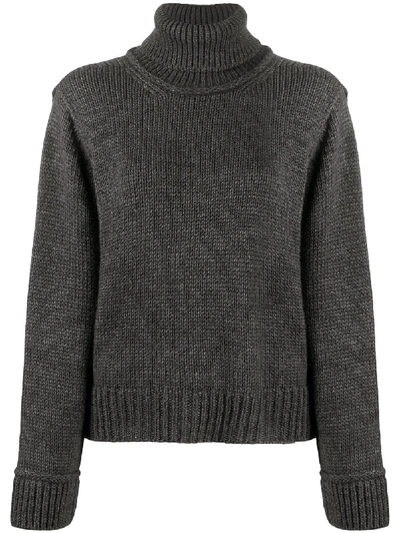 Shop P.a.r.o.s.h Roll Neck Long-sleeved Jumper In Grey