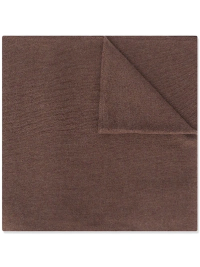 Shop Lamberto Losani Knitted Cashmere Scarf In Brown