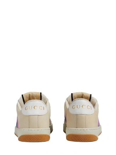 Shop Gucci Sneaker Screener With Web In Mastice