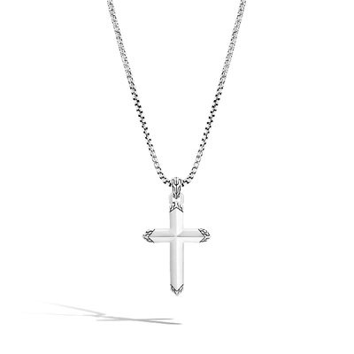 Shop John Hardy Cross Pendant Necklace In Silver