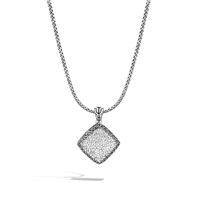 Shop John Hardy Classic Chain Pendant Necklace In White Diamond
