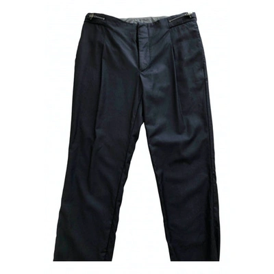 Pre-owned Emporio Armani Navy Wool Trousers