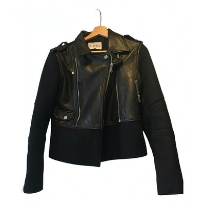 Pre-owned Claudie Pierlot Navy Leather Leather Jacket