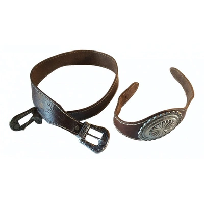 Pre-owned Benetton Leather Belt In Brown