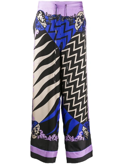 Shop Emilio Pucci X Koché Lupa Print Wide-leg Trousers In Black