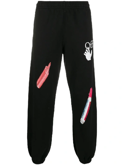 Shop Off-white Arrows-motif Printed Track Pants In Black