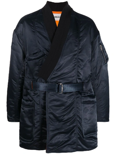 Shop Ambush Ma-1 Hybrid Belted Robe Jacket In Blue