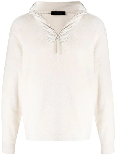 Shop Ermenegildo Zegna Brushed Fleece Sweatshirt In Neutrals