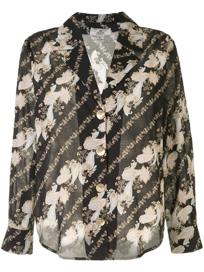 Shop We Are Kindred Bronte Paisley-print Loose Shirt In Black