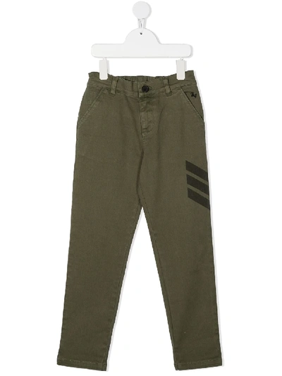 Shop Zadig & Voltaire Arrow-print Straight Trousers In Green