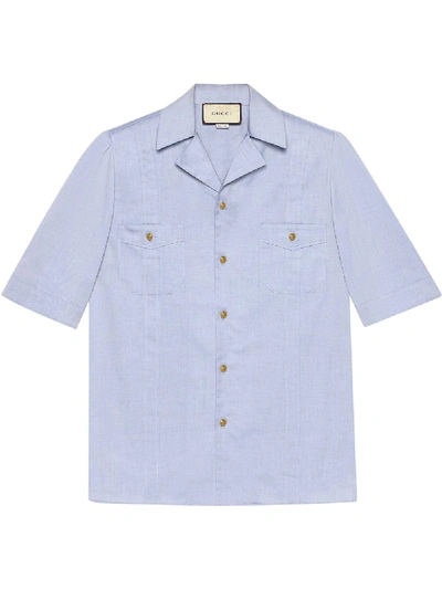 Shop Gucci Short-sleeve Shirt In Blue