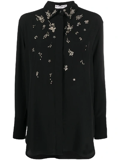 Shop Givenchy Bead-embellished Blouse In Black