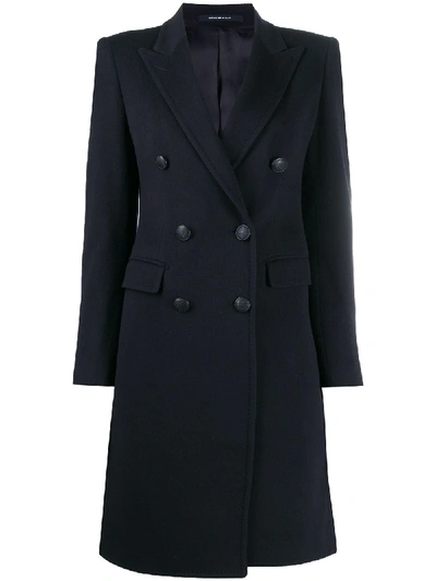 Shop Tagliatore Double-breasted Coat In Blue