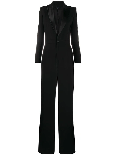 Shop Dsquared2 Straight-leg Tuxedo Jumpsuit In Black