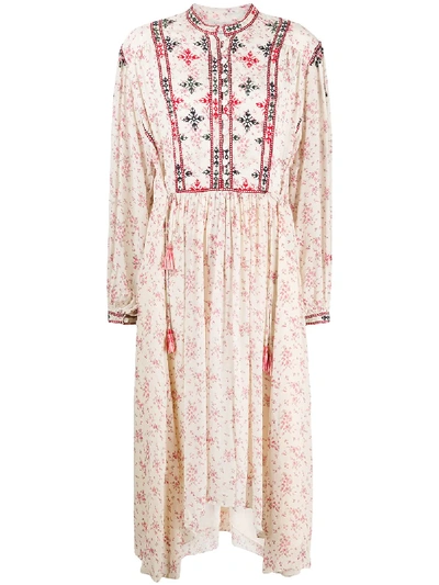 Shop Isabel Marant Étoile Inesia Embroidered Dress In Neutrals