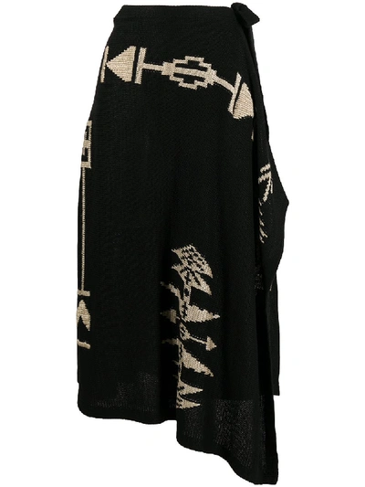 Shop Polo Ralph Lauren Asymmetrical Pattern Skirt In Black