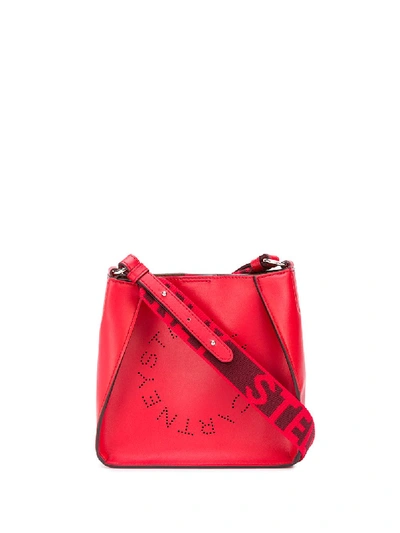 Shop Stella Mccartney Mini Stella Logo Shoulder Bag In Red