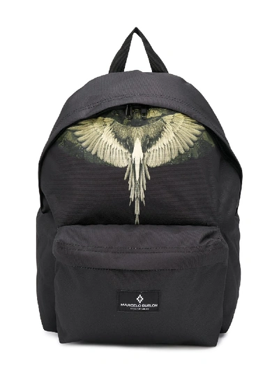 Shop Marcelo Burlon County Of Milan Eagle Print Backpack In Black