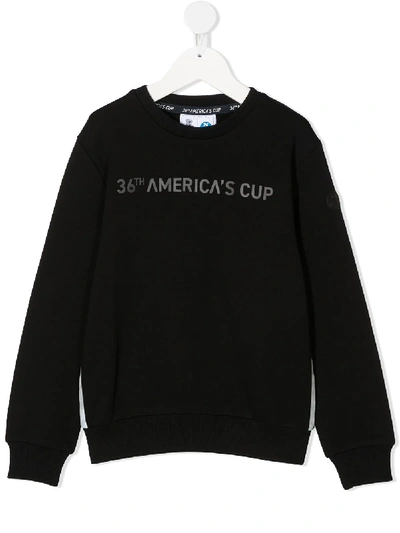 Shop North Sails Long Sleeve Logo Print Jumper In Black